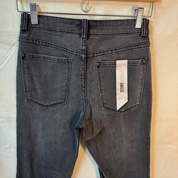 *New* AMUSE SOCIETY Cropped Demi Bootcut Size 28 Washed Black Grunge Street Goth - Picture 6 of 9